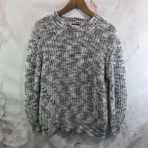 Rails Sweater Womens Small Black Gray Marled Lux Kaleidoscope Crew Neck Wool